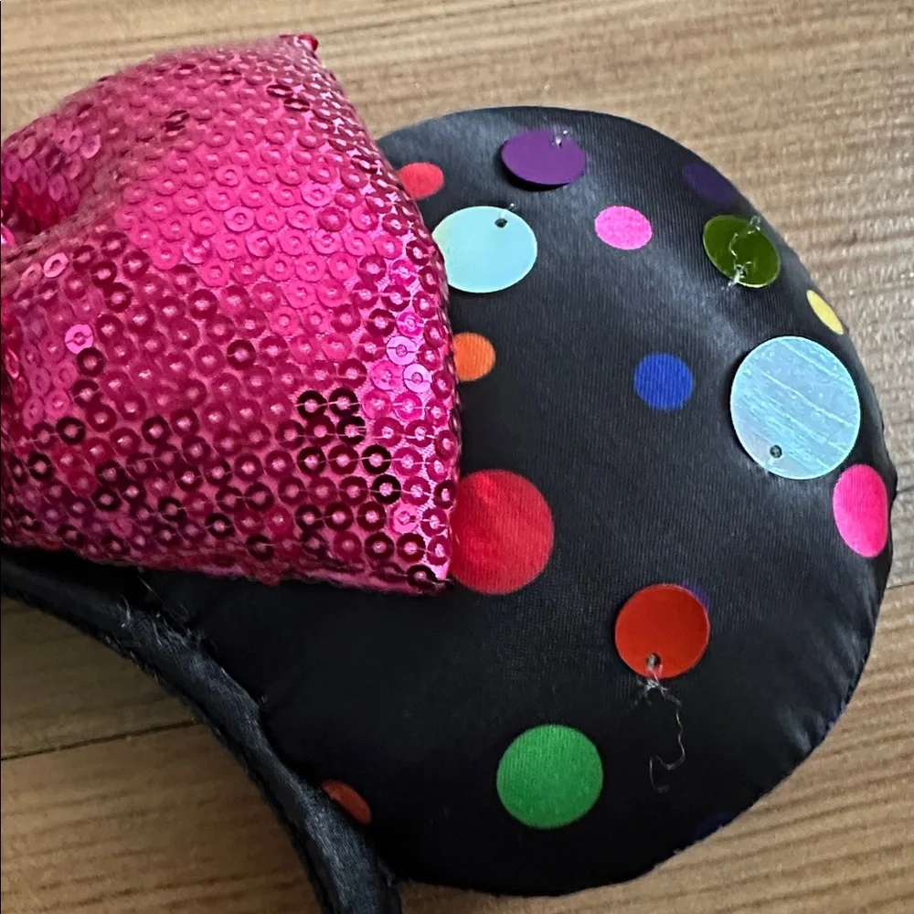 Disney Parks Polka Dot Mouse Ears Headband‎ with Pink Bow